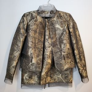 WORTH Gold Floral Jacquard Veronica Jacket & Skirt